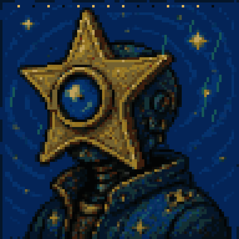 Gogh Punk 56, cosmic mechanical portrait